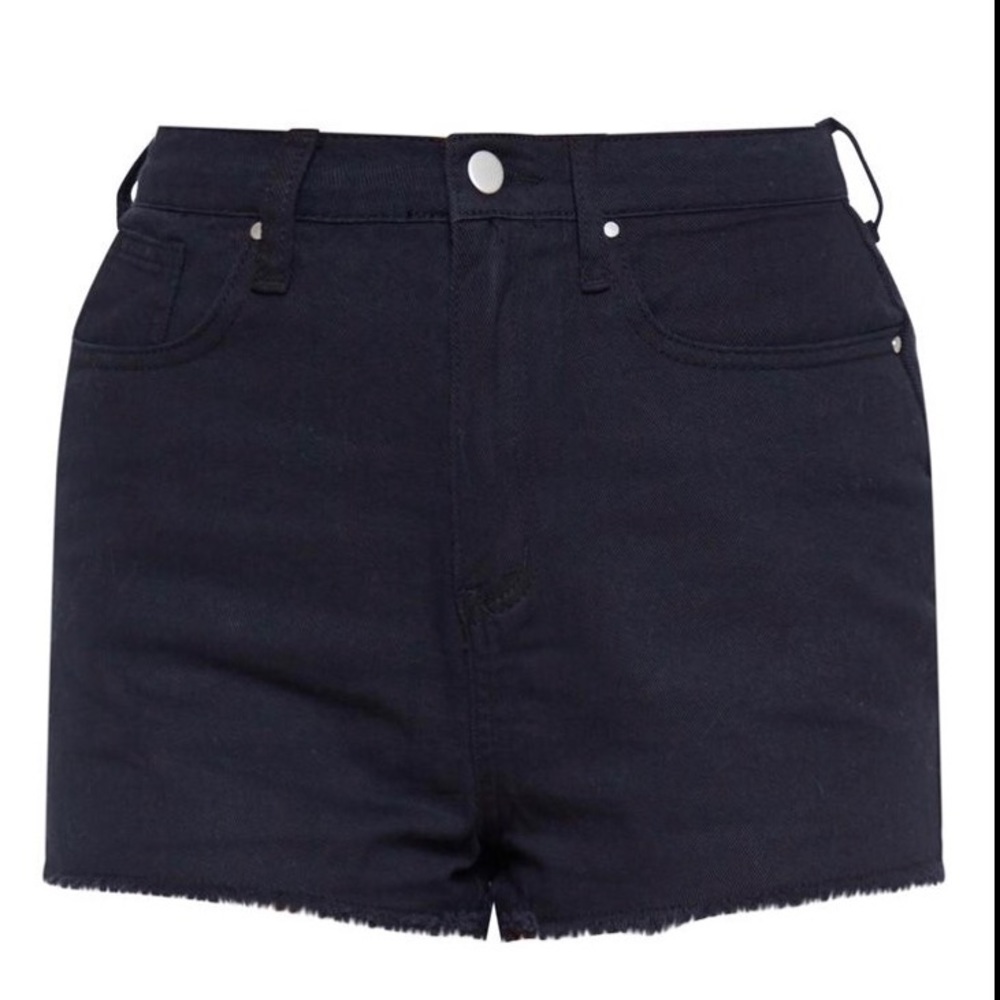 Black high waisted denim shorts
